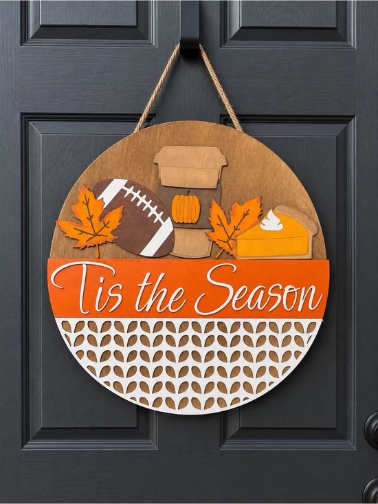 HoneyCraftedCo Other - 'Tis the Season Round Fall Door Hanger